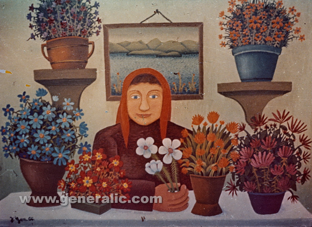 Josip Generalic, 1966, Florist, oil on canvas