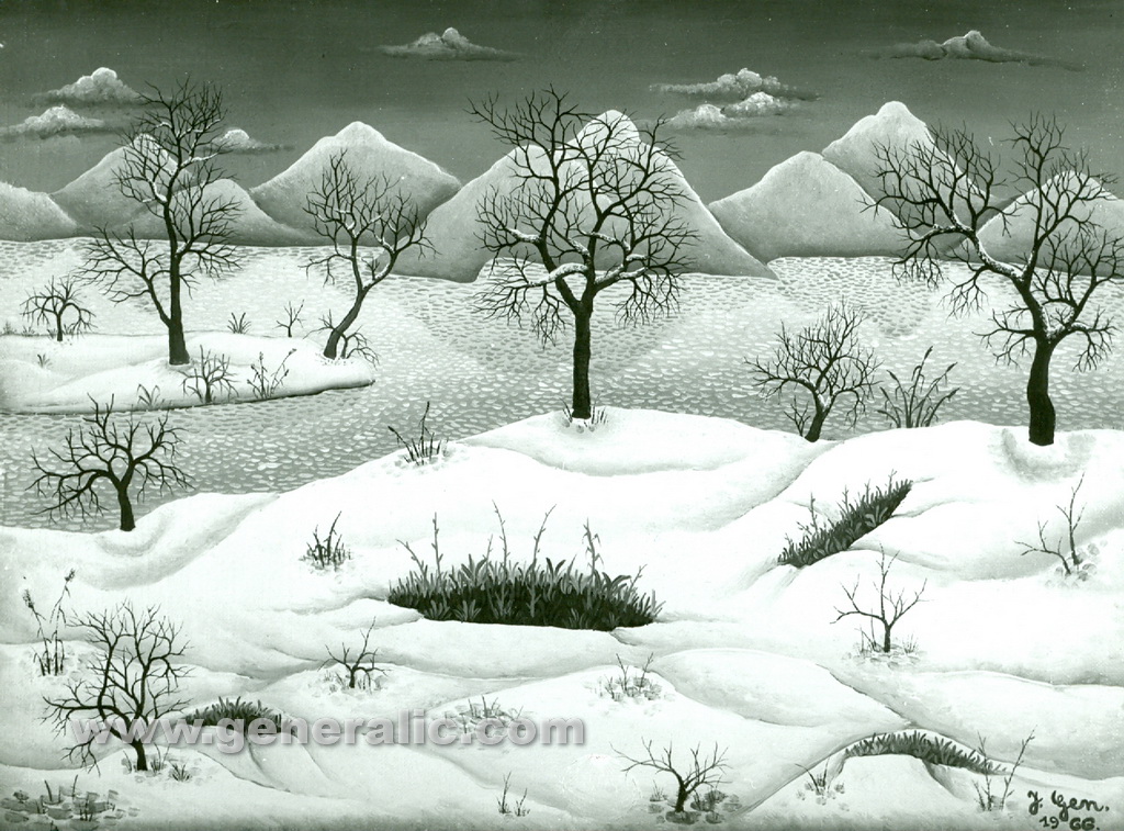 Josip Generalic, 1966, Winter, oil on canvas