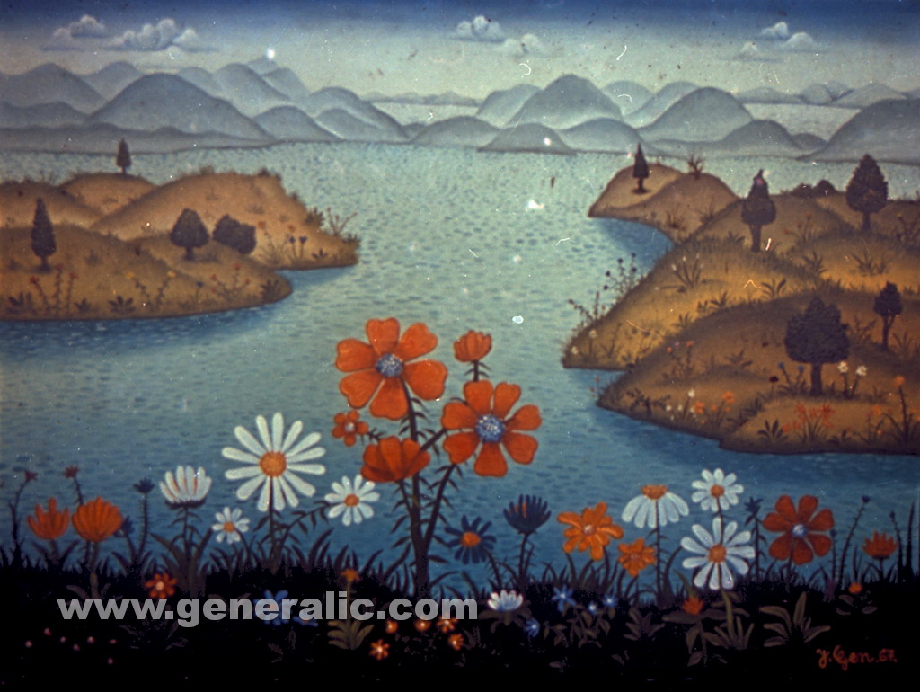 Josip Generalic, 1967, Landscape, oil on canvas