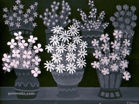 Josip Generalic, 1960, Cvijece (Flowers)ulje na staklu (oil on glass)