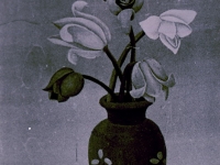 Josip Generalic, 1960, Cvijece u vazi (Flowers in a vase)ulje na staklu (oil on glass)