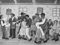 Josip Generalic, 1960, Ples (Dancing), ulje na staklu (oil on glass)