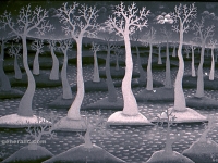 Josip Generalic, 1960, Poplava (Flood), ulje na staklu (oil on glass)