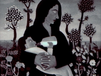 Josip Generalic, 1960, Proljece (Spring), ulje na staklu (oil on glass)