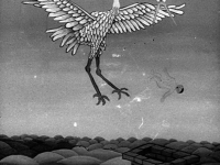 Josip Generalic, 1960, Roda (A stork), ulje na staklu (oil on glass)