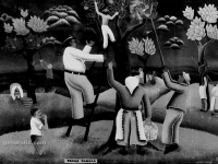 Josip Generalic, 1961, Berba jabuka (Picking apples), ulje na staklu (oil on glass)