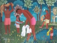 Josip Generalic, 1961, Nakon kupanja (After swimming), ulje na staklu (oil on glass)