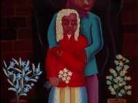 Josip Generalic, 1961, Poziranje (Posing), ulje na staklu (oil on glass)
