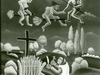 Josip Generalić, 1962, Tjeranje vještica (Repelling the witches), ulje na staklu (oil on glass)