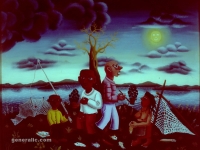 Josip Generalic, 1963, Nakon pecanja (After fishing), ulje na staklu (oil on glass)