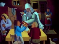 Josip Generalić, 1963, Sveti Nikola (Santa Claus), Josip Generalić, 1963, Lovci zimi (Hunters in winter), ulje na staklu (oil on glass), 30×42 cm
