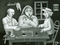 Josip Generalic, 1964, Igranje domina (Playing dominoes), ulje na platnu (oil on canvas)