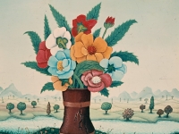 Josip Generalic, 1965, Cvijece u ispucaloj vazi (Flowers in a cracked vase), ulje na platnu (oil on canvas)