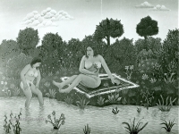 Josip Generalic, 1965, Kupanje u jezeru (Swimming in a lake), ulje na platnu (oil on canvas)