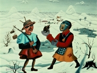 Josip-Generalic-1965-Maskare-zimi-Masquerade-on-the-snow-ulje-na-platnu-oil-on-canvas