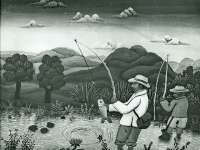 Josip Generalic, 1965, Podravski ribici (Fishermen in Podravina), ulje na platnu (oil on canvas)