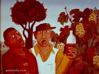 Josip Generalic, 1965, Veseli decki u vinogradu (Happy lads in vineyard), ulje na platnu (oil on canvas)
