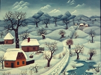 Josip Generalic, 1965, Zima s jezerom (Winter with a pond), ulje na platnu (oil on canvas)