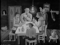 Josip Generalic, 1966, Kartanje (Playing cards), ulje na platnu (oil on canvas)