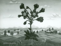 Josip Generalic, 1966, Veliki cvijet (Big flower), ulje na staklu (oil on glass)
