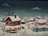 Josip Generalic, 1966, Winter with four houses, oil on canvas