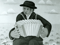 Josip Generalić, 1968, Harmonikaš (Harmonica player), ulje na platnu (oil on canvas)