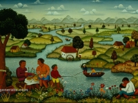 Josip Generalic, 1968, Piknik pored rijeke druga verzija (Picnic by the river second version), ulje na platnu (oil on canvas), 100x150 cm