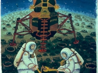 Josip Generalic, 1969, Amerikanci na Mjesecu (Americans on the Moon), ulje na platnu (oil on canvas)