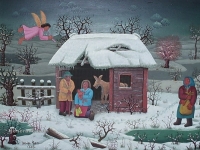 Josip Generalić, 1969, Božić (Christmas), ulje na platnu (oil on canvas)