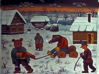 Josip Generalić, 1969, Maškare zimi (Masquerade in winter), ulje na platnu (oil on canvas)