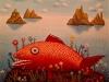 Josip Generalic, 1969, Red fish, oil on canvas