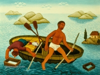 Josip Generalic, 1969, Ribolov na dah (Free dive fishing), ulje na platnu (oil on canvas)