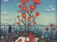 Josip Generalic, 1969, Suncanje pod cvijetom (Sunbathing under a flower), ulje na platnu (oil on canvas)