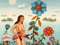 Josip Generalić, 1969, Žena s ribom (Woman with a fish), ulje na platnu (oil on canvas)
