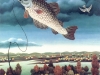 Ivan Generalic, 1970, Fish in the air, oil on glass