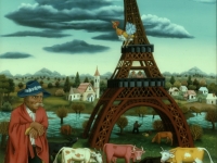 Ivan Generalic, 1972, Moj Pariz (My Paris), ulje na staklu (oil on glass)