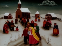 Ivan Generalic, 1972, Vjencanje zimi (Wedding in winter), ulje na staklu (oil on glass)