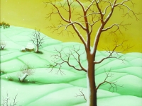 Ivan Generalic, 1973, Prvi snijeg 3 (The first snow 3), ulje na staklu (oil on glass)