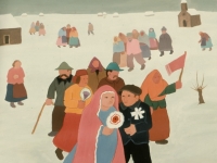 Ivan Generalic, 1973, Svati (Wedding), akvarel (watercolour)
