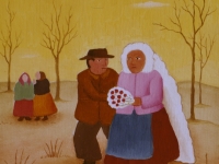 Ivan Generalic, 1974, Mladenci (Newlyweds), akvarel (watercolour)
