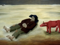 Ivan Generalic, 1974, Mrtvi Virius (Deceased Virius), ulje na staklu (oil on glass)