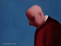 Ivan Generalic, 1975, Autoportret (Self portrait), ulje na staklu (oil on glass)