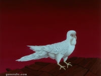Ivan Generalic, 1975, Bijela grlica (White dove), ulje na staklu (oil on glass)