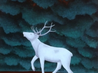 Ivan Generalic, 1975, Bijeli jelen (White deer), ulje na staklu (oil on glass)