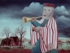 Ivan Generalic, 1975, Mask with a trumpet, oil on glass