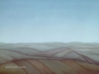 Ivan Generalić, 1975, Pejzaž (Landscape), ulje na staklu (oil on glass)