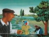 Josip Generalic, 1974, Father is painting, oil on glass, 100x150 cm