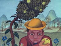 Josip Generalic, 1970, Covjek s jabukom (Man with an apple), ulje na platnu (oil on canvas)