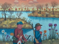Josip Generalic, 1970, Lovci odlaze kuci (Hunters leaving for home), ulje na platnu (oil on canvas)