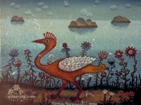 Josip Generalic, 1970, Narancasta ptica (Orange bird), ulje na platnu (oil on canvas)